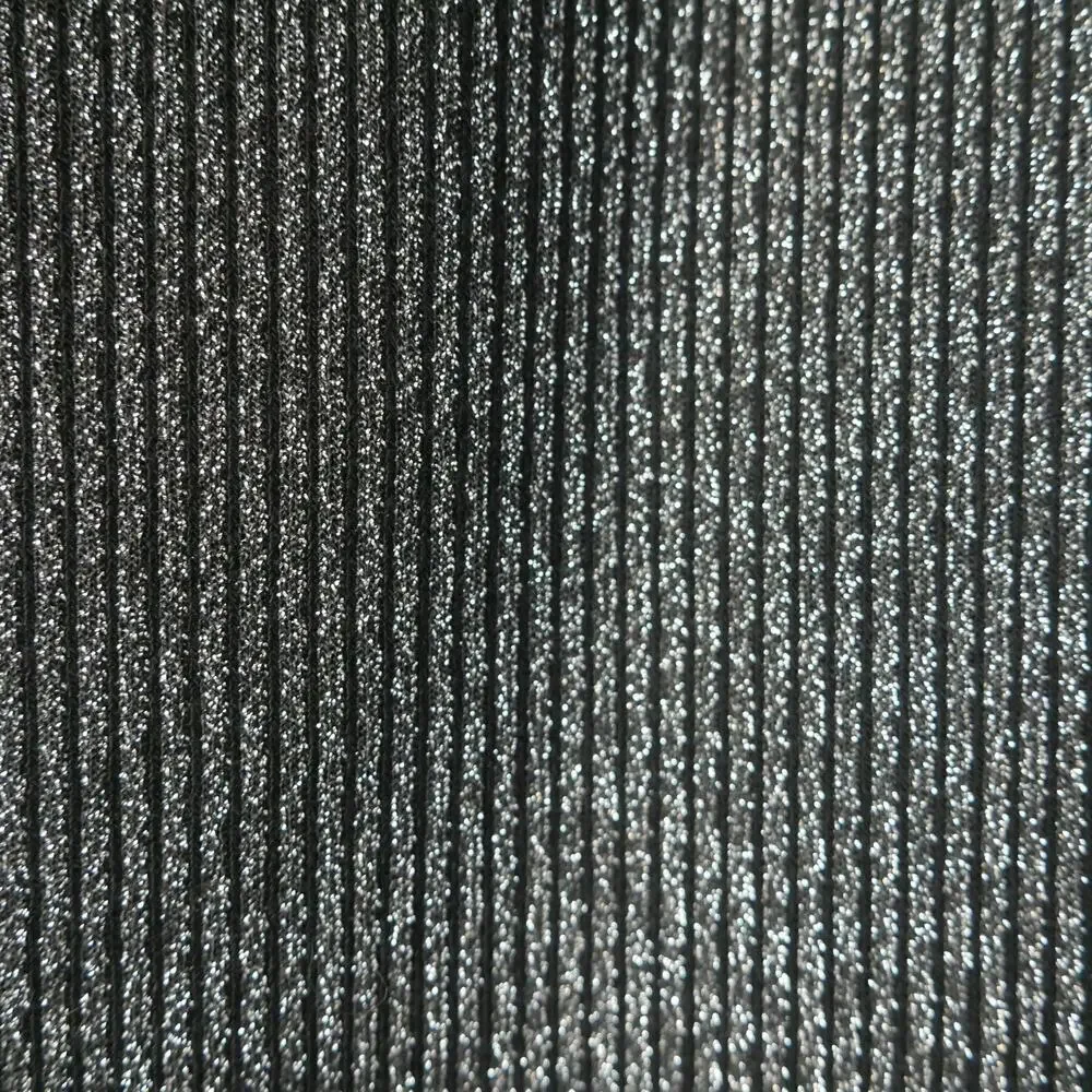Old Navy Pants Womens Small High Rise Flared Knit Black Silver Metallic Sparkle - Picture 4 of 6